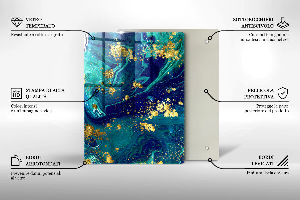Glashällskydd modern Abstraktion med guld