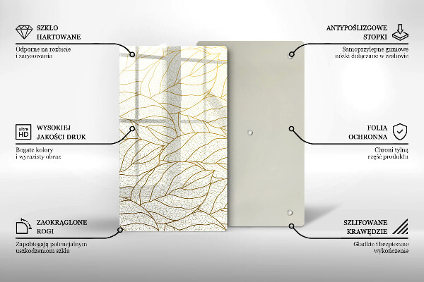 Spisskyddsplatta modern Line art lämnar mönster