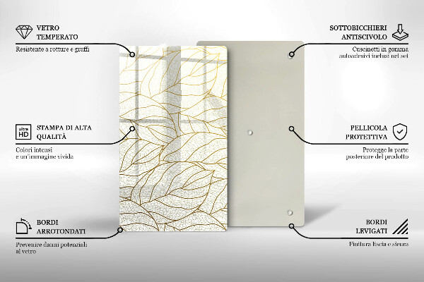 Spisskyddsplatta modern Line art lämnar mönster