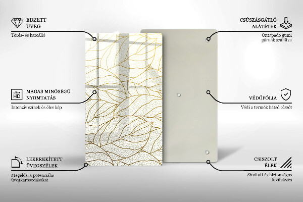 Spisskyddsplatta modern Line art lämnar mönster