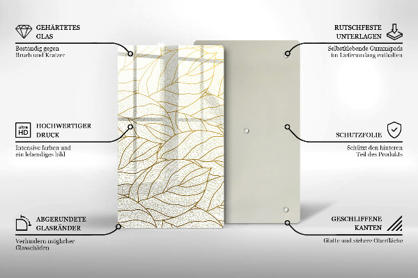 Spisskyddsplatta modern Line art lämnar mönster