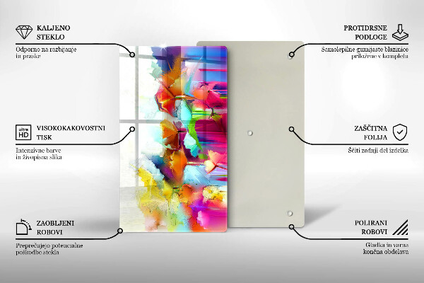 Glashällskydd modern Blommor målade med färger