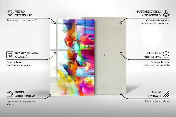 Glashällskydd modern Blommor målade med färger