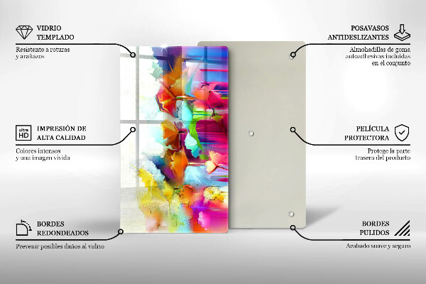 Glashällskydd modern Blommor målade med färger