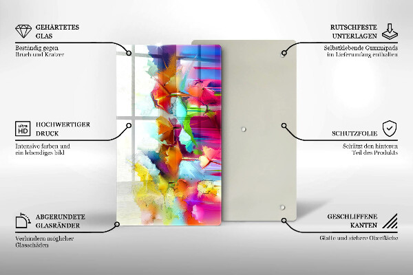 Glashällskydd modern Blommor målade med färger