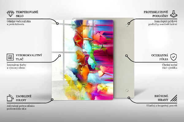 Glashällskydd modern Blommor målade med färger