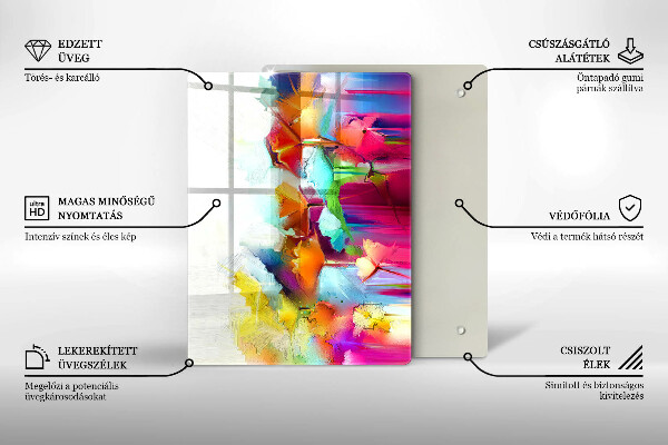 Glashällskydd modern Blommor målade med färger