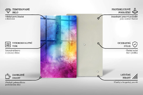 Glashällskydd modern Rainbow akvarell fläckar