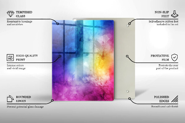 Glashällskydd modern Rainbow akvarell fläckar