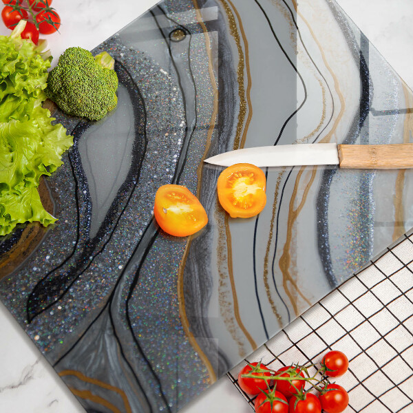 Glashällskydd modern sten med guld