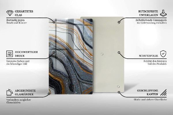 Glashällskydd modern sten med guld