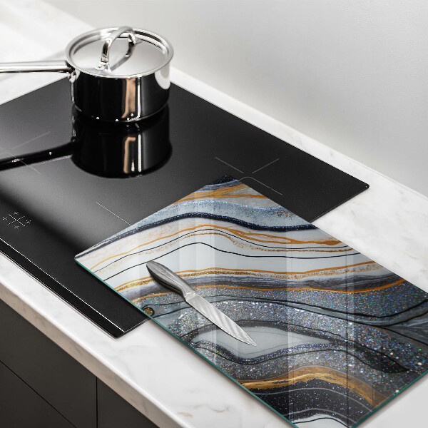 Glashällskydd modern sten med guld