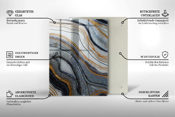 Glashällskydd modern sten med guld