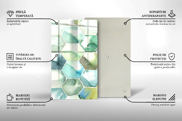 Glashällskydd modern Akvarell hexagoner