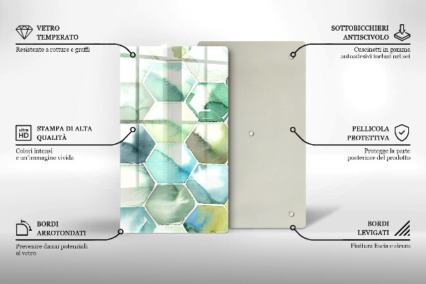 Glashällskydd modern Akvarell hexagoner
