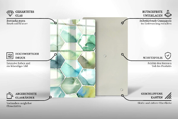 Glashällskydd modern Akvarell hexagoner
