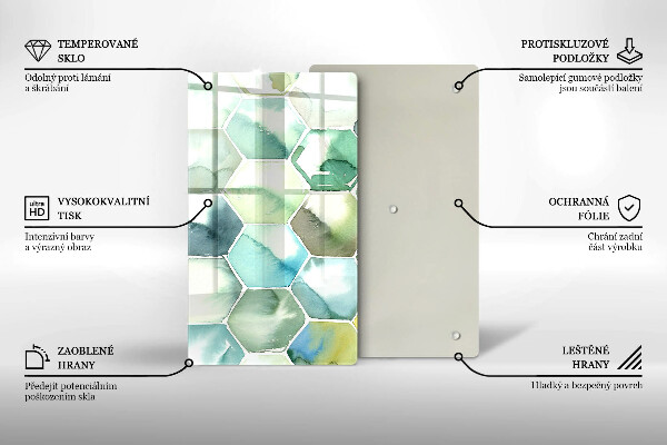 Glashällskydd modern Akvarell hexagoner