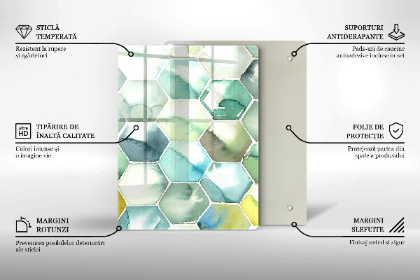 Glashällskydd modern Akvarell hexagoner