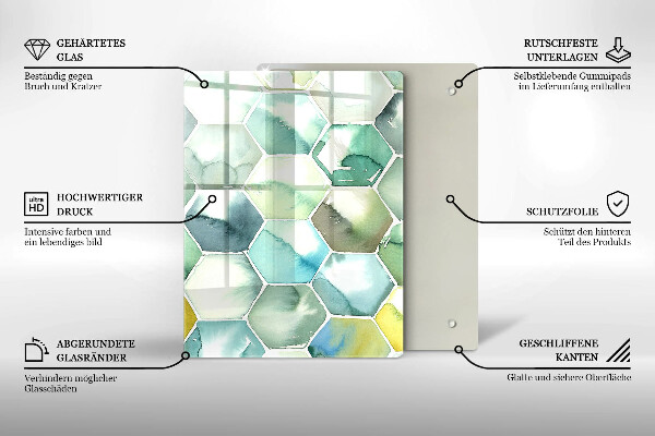 Glashällskydd modern Akvarell hexagoner