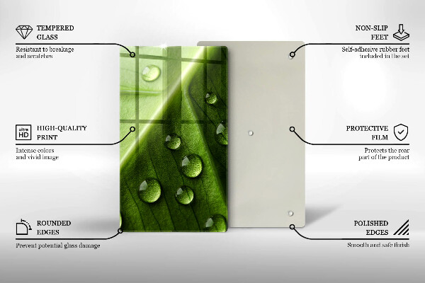 Spisskyddsplatta modern Natur dagg och löv