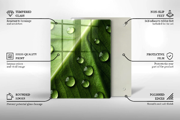 Spisskyddsplatta modern Natur dagg och löv