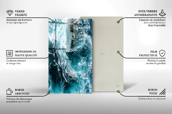 Kokkärlskydd modern Skummande vattenvågor
