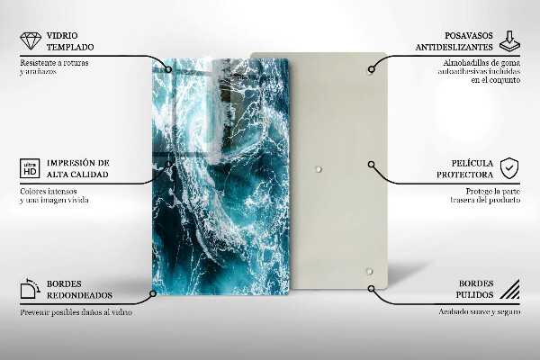 Kokkärlskydd modern Skummande vattenvågor