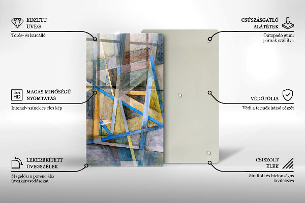 Spisskyddsplatta modern Målade linjer abstraktion