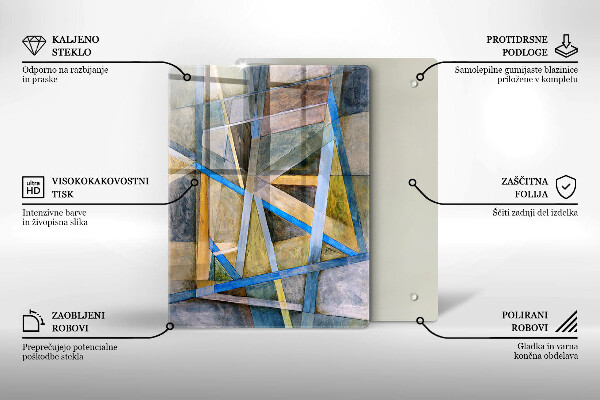 Spisskyddsplatta modern Målade linjer abstraktion