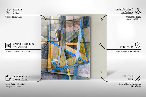 Spisskyddsplatta modern Målade linjer abstraktion