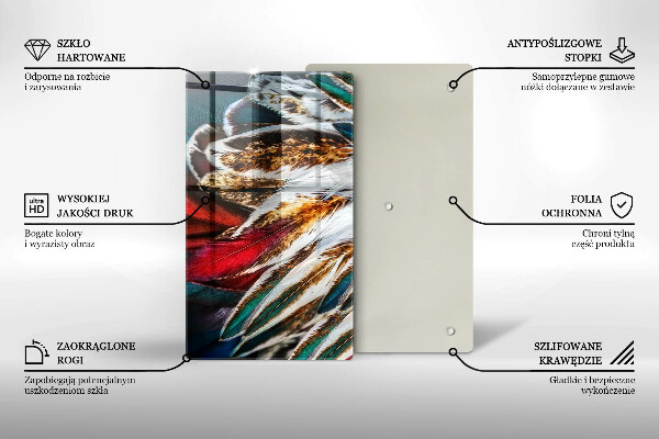 Spisskyddsplatta modern Boho fågelfjädrar