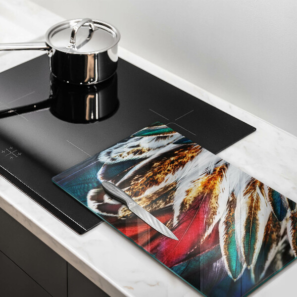 Spisskyddsplatta modern Boho fågelfjädrar