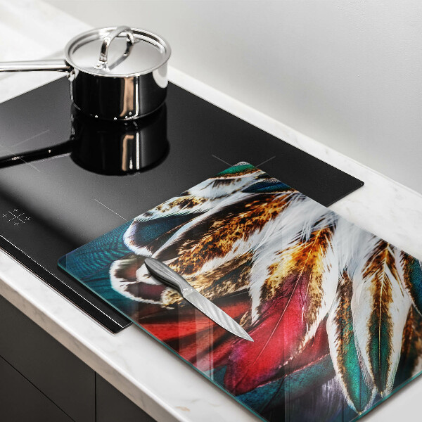 Spisskyddsplatta modern Boho fågelfjädrar