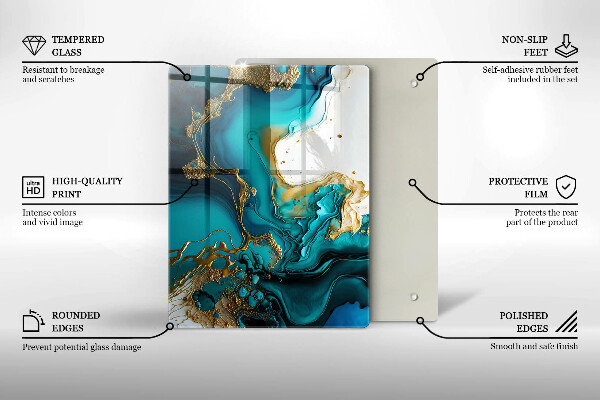 Skydd för induktionsspis modern Turkos abstraktion
