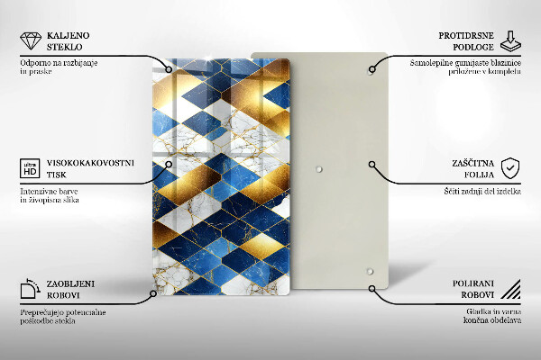 Skydd för induktionsspis modern Gyllene romb marmor