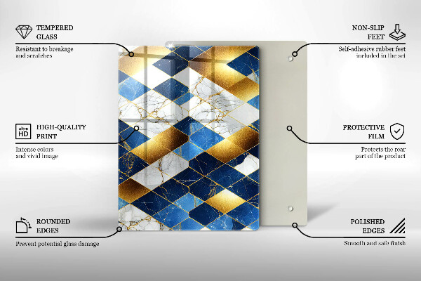 Skydd för induktionsspis modern Gyllene romb marmor