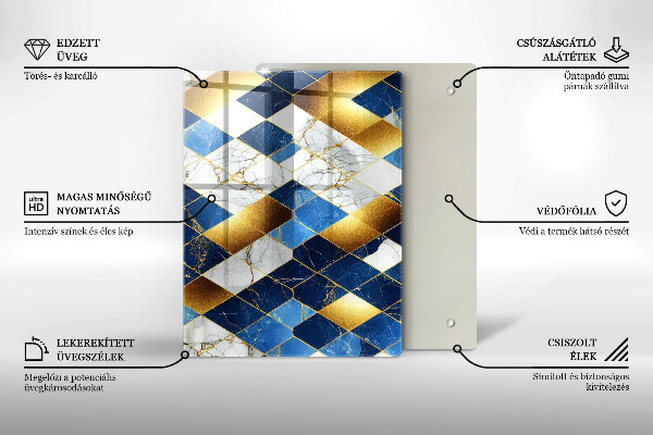 Skydd för induktionsspis modern Gyllene romb marmor