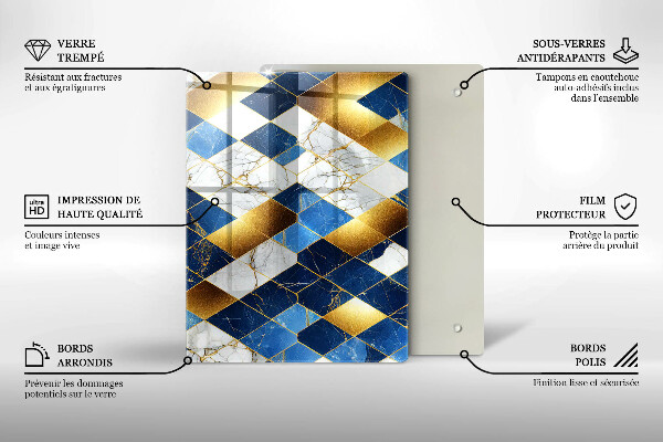 Skydd för induktionsspis modern Gyllene romb marmor
