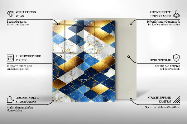 Skydd för induktionsspis modern Gyllene romb marmor