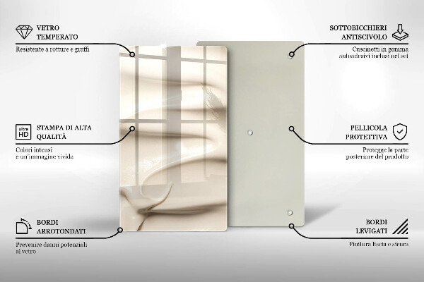 Skydd för induktionsspis modern Krämig glass