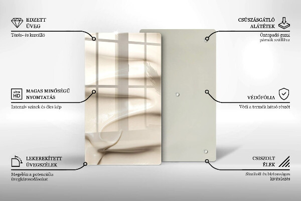 Skydd för induktionsspis modern Krämig glass