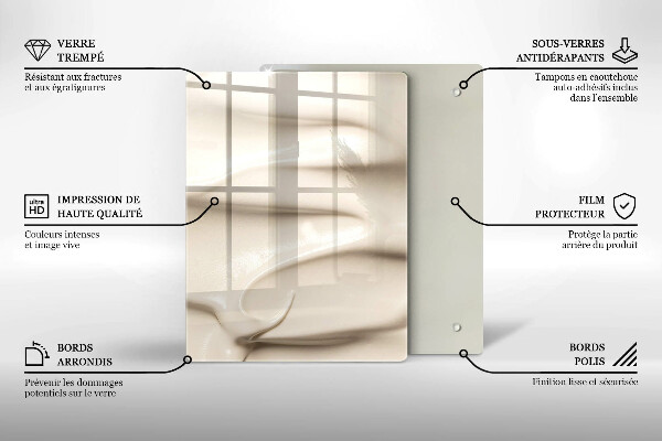 Skydd för induktionsspis modern Krämig glass