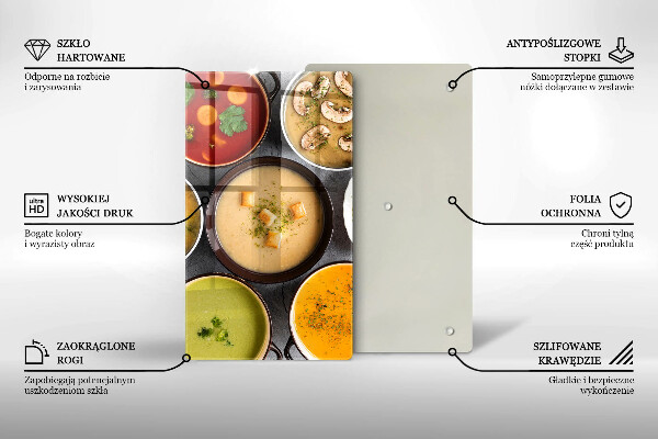 Skydd för induktionsspis modern Färgglada soppor