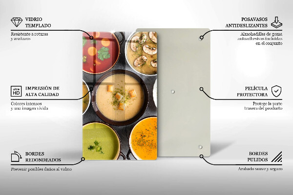 Skydd för induktionsspis modern Färgglada soppor