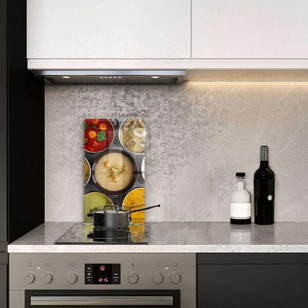 Skydd för induktionsspis modern Färgglada soppor