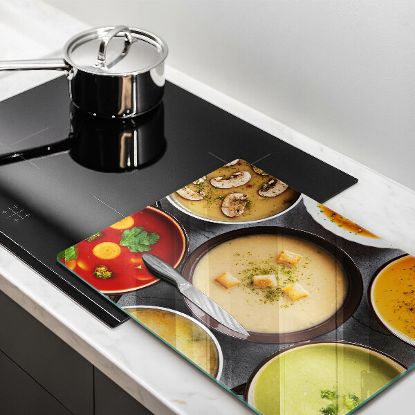 Skydd för induktionsspis modern Färgglada soppor