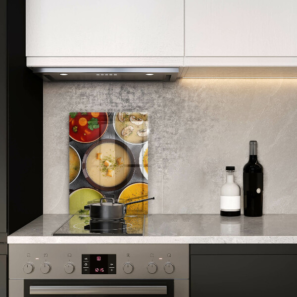 Skydd för induktionsspis modern Färgglada soppor