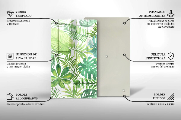 Glashällskydd modern Akvarell boho blad