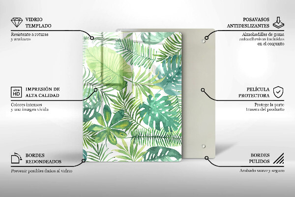 Glashällskydd modern Akvarell boho blad