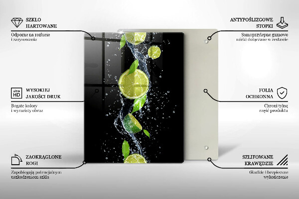 Spisskyddsplatta modern Saftiga limefrukter i vatten